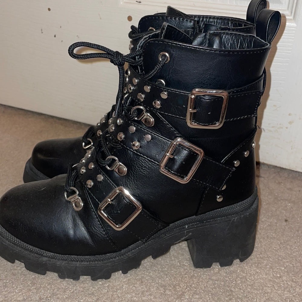 black studded boots